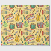 ミュージカル楽器 ラッピングペーパー (フラット)