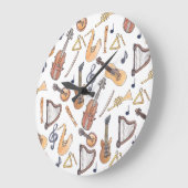 ミュージカル楽器 ラージ壁時計 (傾斜)