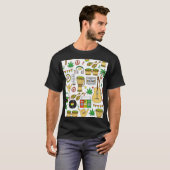 ミュージカル楽器:レゲエのシームレスな背景 Tシャツ (正面フル)