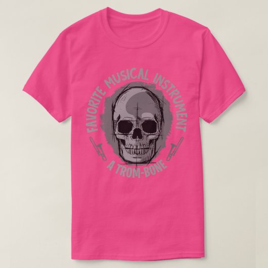 ミュージカル楽器A TromBoneスケルトンジョークと Tシャツ (デザイン正面)