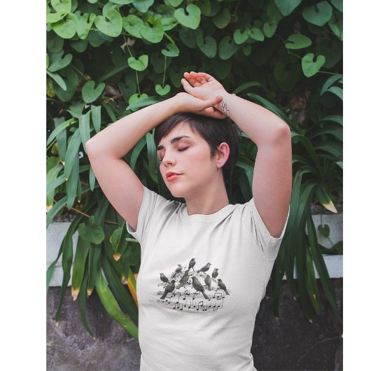 ミュージカル構図3dに座っているブラックバード tシャツ