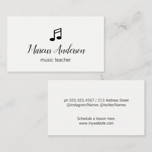 ミュージカル注記 名刺 (正面/裏面)