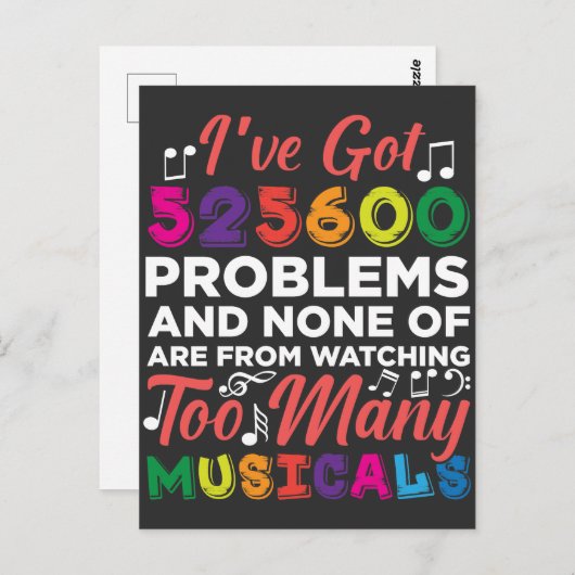 ミュージカル演劇の問題ブロードウェイ歌手の俳優 ポストカード (正面/裏面)