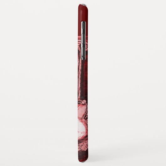 ミュージカル猫とフクロウを入れた赤ルビー宝石モノグラム Case-Mate iPhoneケース (裏面/左)