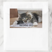 ミュージカル猫ハグスタンプ 長方形シール (バッグ)