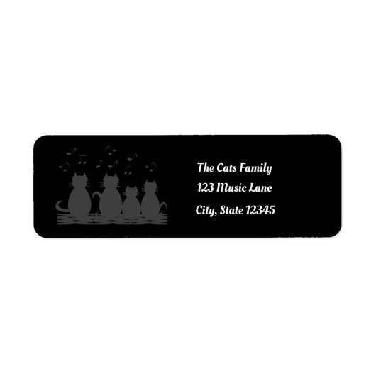 ミュージカル猫ファミリーパーソナライズされた、 ラベル (正面)