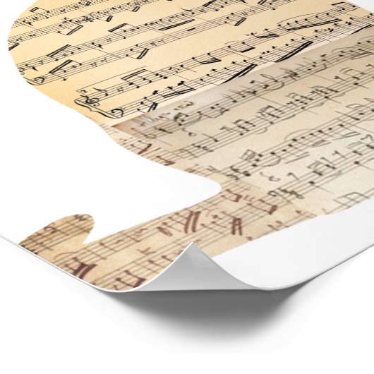 ミュージカル猫ポスター – 自分の背景色を追加! ポスター (角)