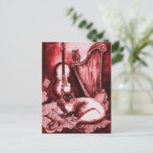 ミュージカル猫赤と白、 ポストカード (スタンド正面)