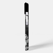 ミュージカル猫、フクロウ、バイオリン、ハープ白黒グレイ音楽 Case-Mate iPhoneケース (裏面 / 左)