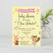 ミュージカル男女兼用動物赤ちゃんシャワー 招待状 (スタンド正面)