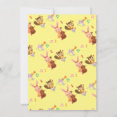 ミュージカル男女兼用動物赤ちゃんシャワー 招待状 (裏面)