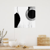 ミュージカル白黒抽象芸術アコースティック ポスター (キッチン)