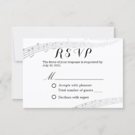 ミュージカル結婚のシンプルおよびエレガントRSVP 出欠カード