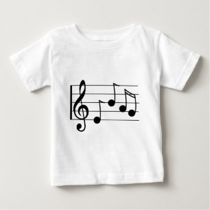 ミュージカル表記の高音クレフ、 音符記号とスタッフ ベビーTシャツ