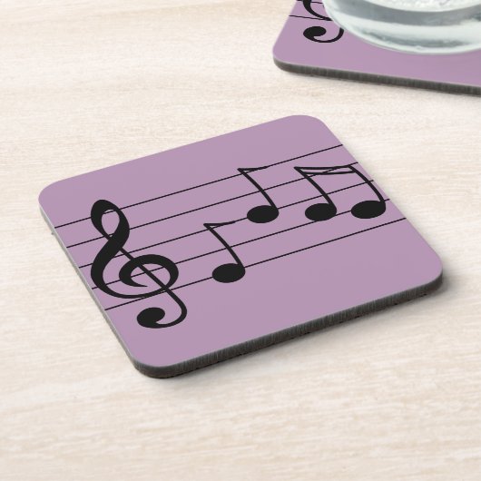 ミュージカル表記トレブルクレフ、 音符記号とスタッフ コースター (左側)