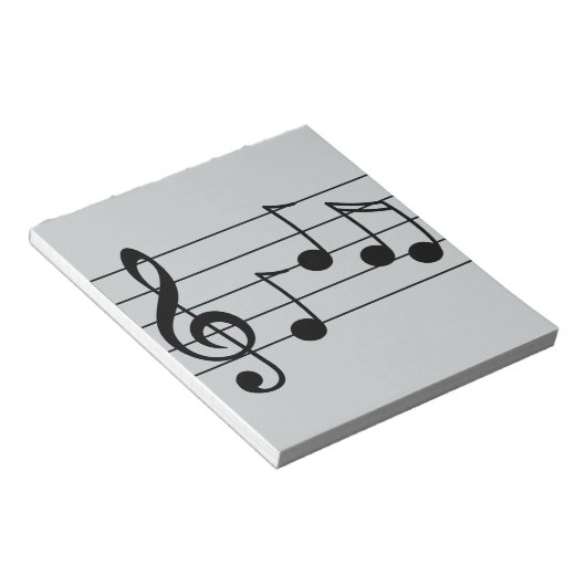 ミュージカル表記トレブルクレフ、 音符記号とスタッフ ノートパッド (アングル)