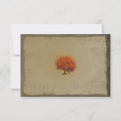 ミュージカル金ゴールドオレンジプラムハートリーフツリーウェディング 出欠カード (裏面)