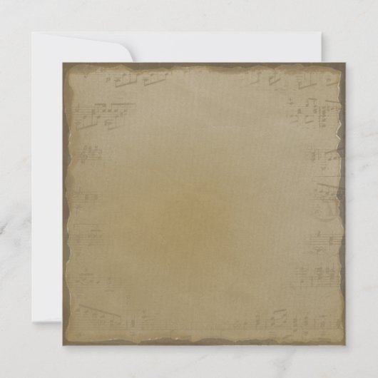 ミュージカル金ゴールドオレンジプラムハートリーフツリーウェディング 招待状 (裏面)