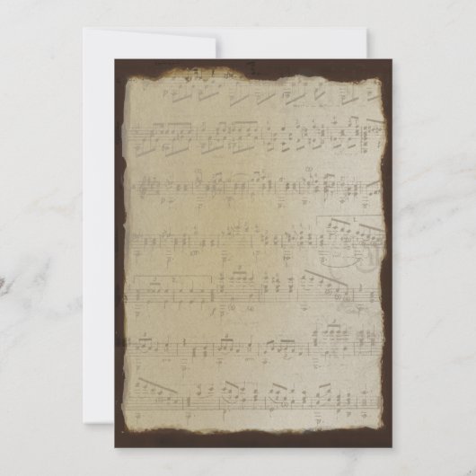 ミュージカル金ゴールドオレンジプラムハートリーフツリーウェディング 招待状 (裏面)