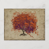 ミュージカル金ゴールドダークオレンジプラムハート葉樹 エンクロージャーカード (裏面)