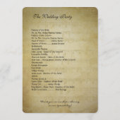 ミュージカル金ゴールドダークコーラルハートツリー結婚式 プログラム (裏面)