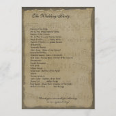 ミュージカル金ゴールドダークコーラルハートツリー結婚式 プログラム (裏面)