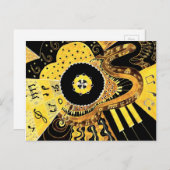 ミュージカル金ゴールド。 ポストカード (正面/裏面)