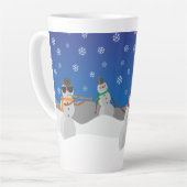 ミュージカル雪だるま カフェラテマグ (左アングル)