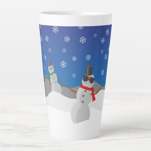 ミュージカル雪だるま カフェラテマグ (正面)