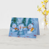 ミュージカル雪の人のグリーティングカード カード (黄色い花)