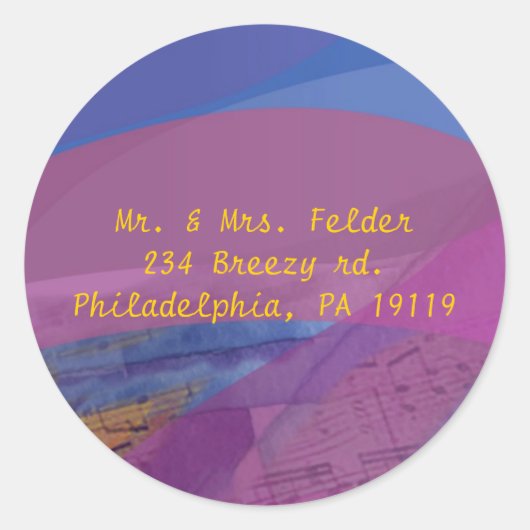 ミュージカル飛んでいるドーブバルミツワーシール ラウンドシール (正面)