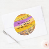 ミュージカル飛んでいるDoveバルミツワー返信ステッカー ラウンドシール (封筒)