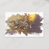 ミュージカル高音クレフ、 音符記号と落下音ビジネスカー 名刺 (裏面)