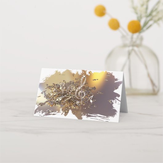 ミュージカル高音クレフ、 音符記号と落下音 プレイスカード (裏面)