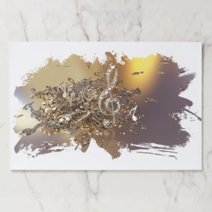 ミュージカル高音クレフ、 音符記号と落下音 ペーパーパッド