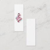 ミュージカル高音クレフ、 音符記号の音符と桜の花 スキニー名刺 (正面/裏面)