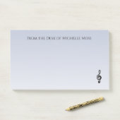 ミュージカル高音クレフ、 音符記号シンボルシンプル紫 ポストイット (デスク)