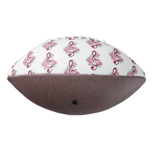 ミュージカル高音クレフ、 音符記号ノートと桜花 アメリカンフットボール (回転270)