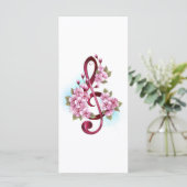 ミュージカル高音クレフ、 音符記号ノートと桜花 カード (スタンド正面)