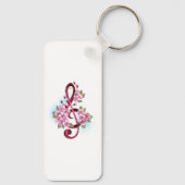 ミュージカル高音クレフ、 音符記号ノートと桜花 キーホルダー (裏面)
