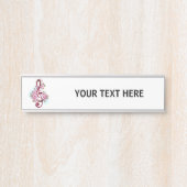 ミュージカル高音クレフ、 音符記号ノートと桜花 サインプレート (正面)