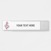 ミュージカル高音クレフ、 音符記号ノートと桜花 サインプレート (正面)