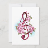ミュージカル高音クレフ、 音符記号ノートと桜花 シーズンカード (正面)