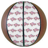 ミュージカル高音クレフ、 音符記号ノートと桜花 バスケットボール (縦)