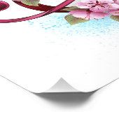 ミュージカル高音クレフ、 音符記号ノートと桜花 フォトプリント            (角)