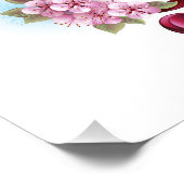 ミュージカル高音クレフ、 音符記号ノートと桜花 フォトプリント (角)