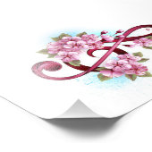 ミュージカル高音クレフ、 音符記号ノートと桜花 フォトプリント            (角)