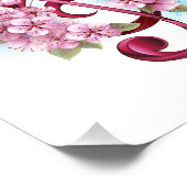 ミュージカル高音クレフ、 音符記号ノートと桜花 フォトプリント            (角)