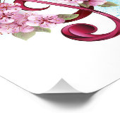 ミュージカル高音クレフ、 音符記号ノートと桜花 フォトプリント            (角)