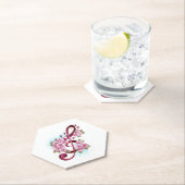 ミュージカル高音クレフ、 音符記号ノートと桜花 ペーパーコースター (インサイチュ)